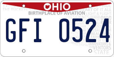 OH license plate GFI0524