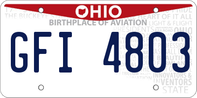 OH license plate GFI4803