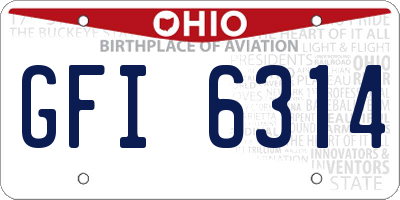 OH license plate GFI6314