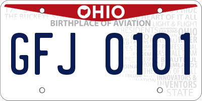 OH license plate GFJ0101