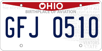 OH license plate GFJ0510