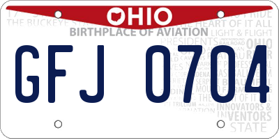 OH license plate GFJ0704