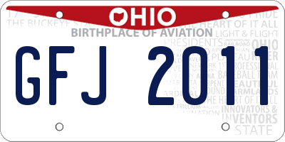 OH license plate GFJ2011
