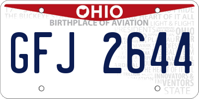OH license plate GFJ2644