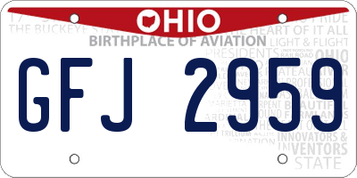 OH license plate GFJ2959