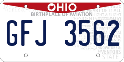 OH license plate GFJ3562