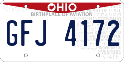 OH license plate GFJ4172
