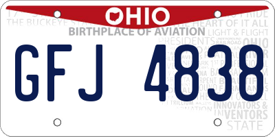 OH license plate GFJ4838