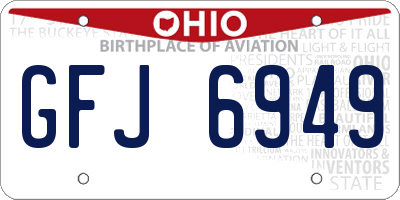 OH license plate GFJ6949