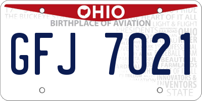 OH license plate GFJ7021