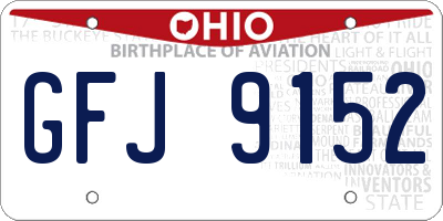 OH license plate GFJ9152