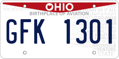 OH license plate GFK1301