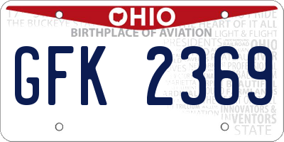 OH license plate GFK2369