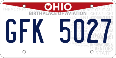 OH license plate GFK5027