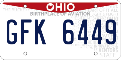 OH license plate GFK6449