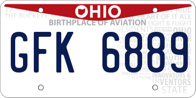 OH license plate GFK6889