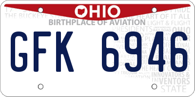 OH license plate GFK6946