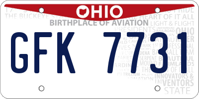 OH license plate GFK7731