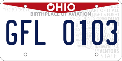 OH license plate GFL0103