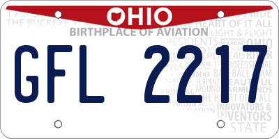 OH license plate GFL2217
