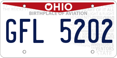 OH license plate GFL5202