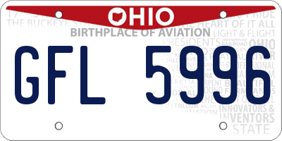 OH license plate GFL5996