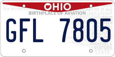 OH license plate GFL7805