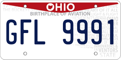 OH license plate GFL9991