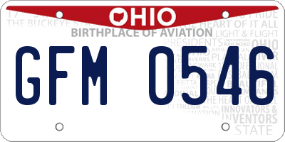 OH license plate GFM0546