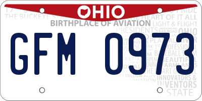 OH license plate GFM0973