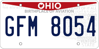 OH license plate GFM8054