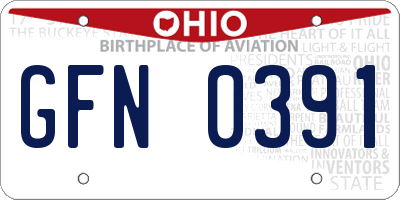 OH license plate GFN0391