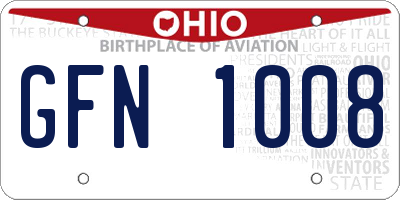 OH license plate GFN1008