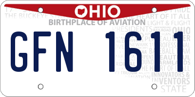 OH license plate GFN1611