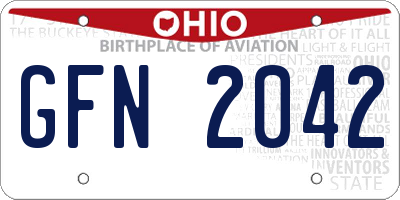 OH license plate GFN2042