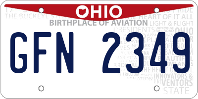 OH license plate GFN2349