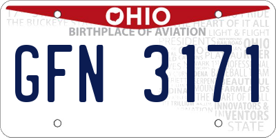 OH license plate GFN3171