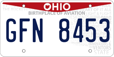OH license plate GFN8453