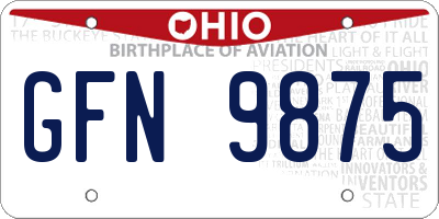 OH license plate GFN9875