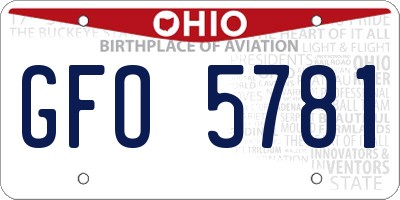 OH license plate GFO5781