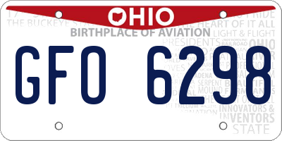 OH license plate GFO6298