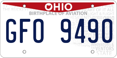 OH license plate GFO9490