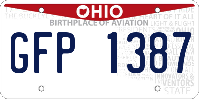 OH license plate GFP1387
