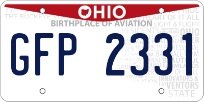OH license plate GFP2331