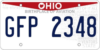 OH license plate GFP2348