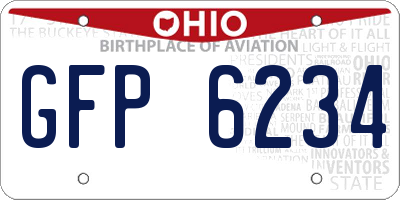 OH license plate GFP6234