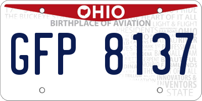 OH license plate GFP8137