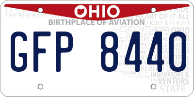 OH license plate GFP8440
