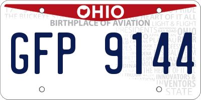 OH license plate GFP9144