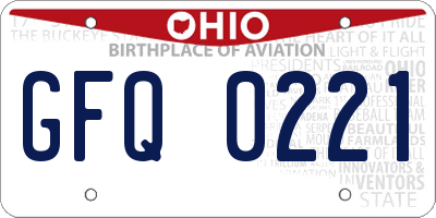 OH license plate GFQ0221